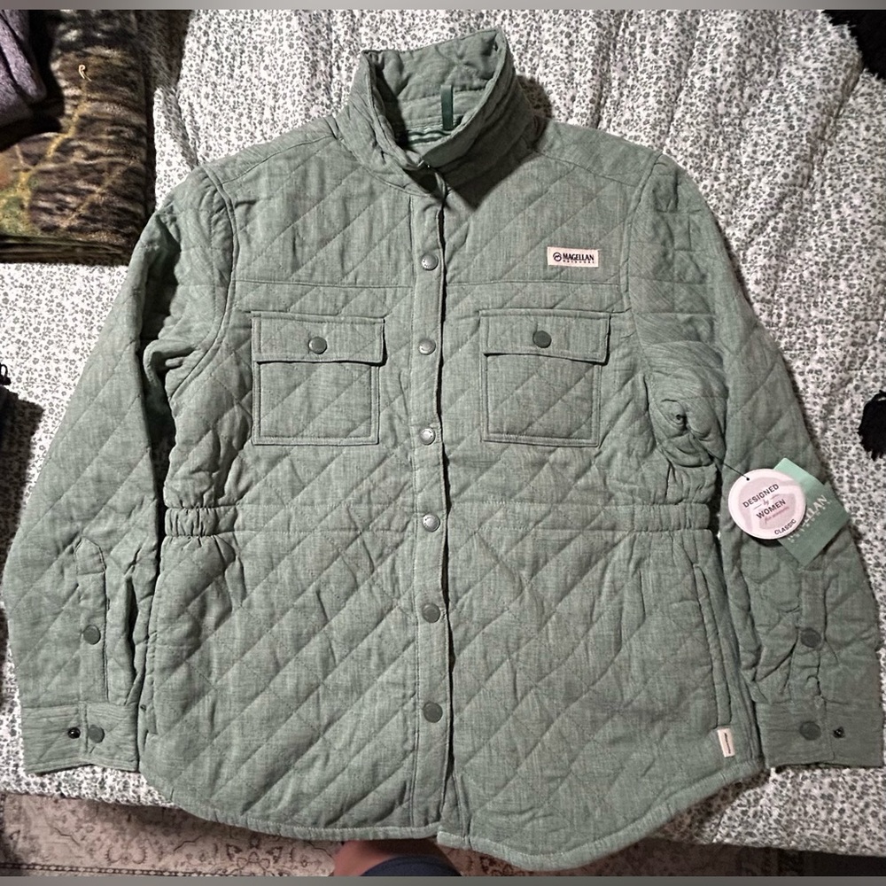 Magellan Outdoors Quilted Olive Green Classic Fit Jacket